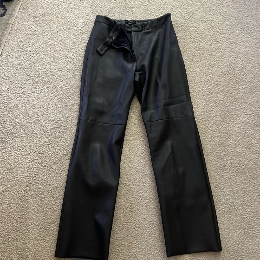 Dark brown leather pants petite